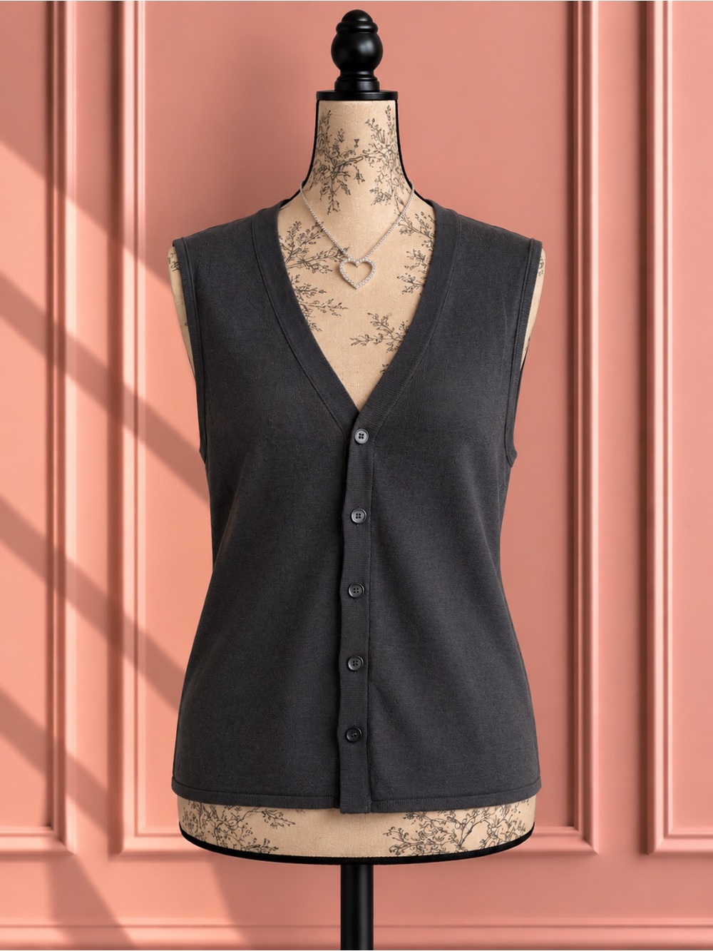 Bottega Veneta Gray Wool Button-Up Vest